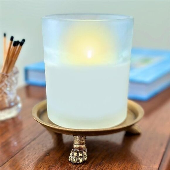 100% Solid Brass Clawfoot Candle Dish Pedestal Dish Candle Holder Jewelry Holder - Picture 2 of 4